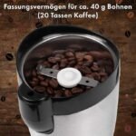 ⁦Bomann Moulin à Café KSW 445 CB 120W – Gris / Noir⁩ - الصورة ⁦4⁩