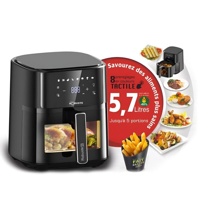 Air Fryer Robuste AF6 5,7L 1700W avec écran tactile et fenêtre de visualisation