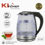 Bouilloire Électrique en Verre 1.8L – 1500W avec LED & Arrêt Automatique | KITCHEF KT-18C