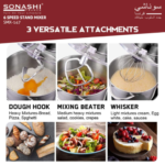 ⁦Sonashi Pétrin  2000W - 12 L - 6 KG - Écran LCD- SMX-147⁩ - الصورة ⁦8⁩