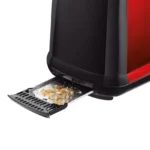 ⁦Grille-Pain Moulinex Subito LT340D11 2 Fentes 850W Inox Rouge⁩ - الصورة ⁦3⁩