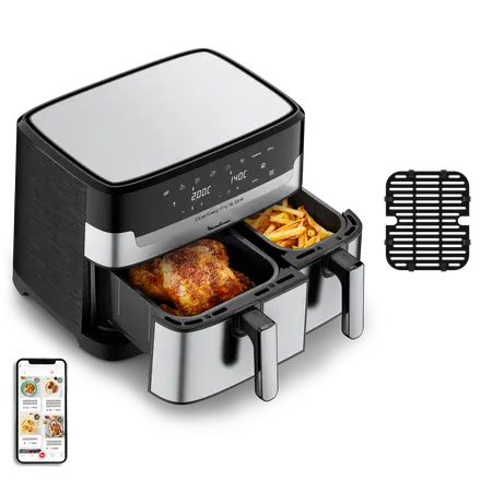 Moulinex Dual Easy Fry & Grill EZ905D20 8,3L avec double tiroir et fonction Grill