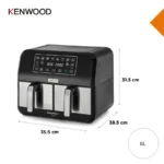 ⁦Air Fryer Kenwood  HFM75.000MB 8L Double Tiroir 1700W⁩ - الصورة ⁦9⁩