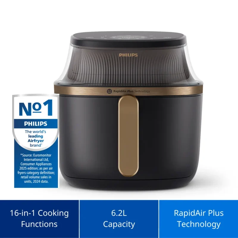 PHILIPS Airfryer Série 3000 NA332/00 6,2L 1700W avec fenêtre de cuisson et technologie RapidAir Plus