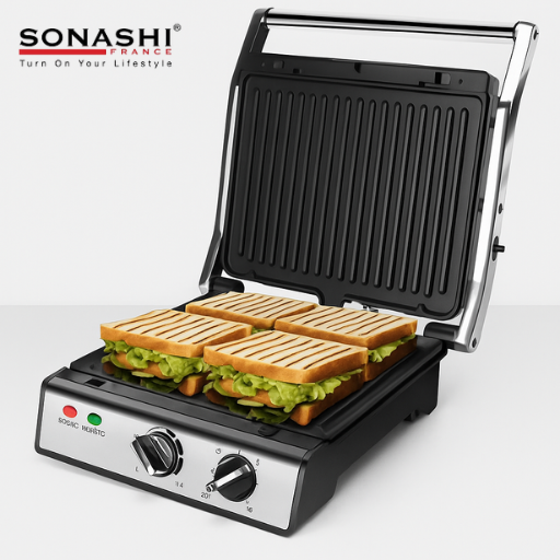 Presse Panini & Grill Sonashi GT-887 2000W avec ouverture 180°