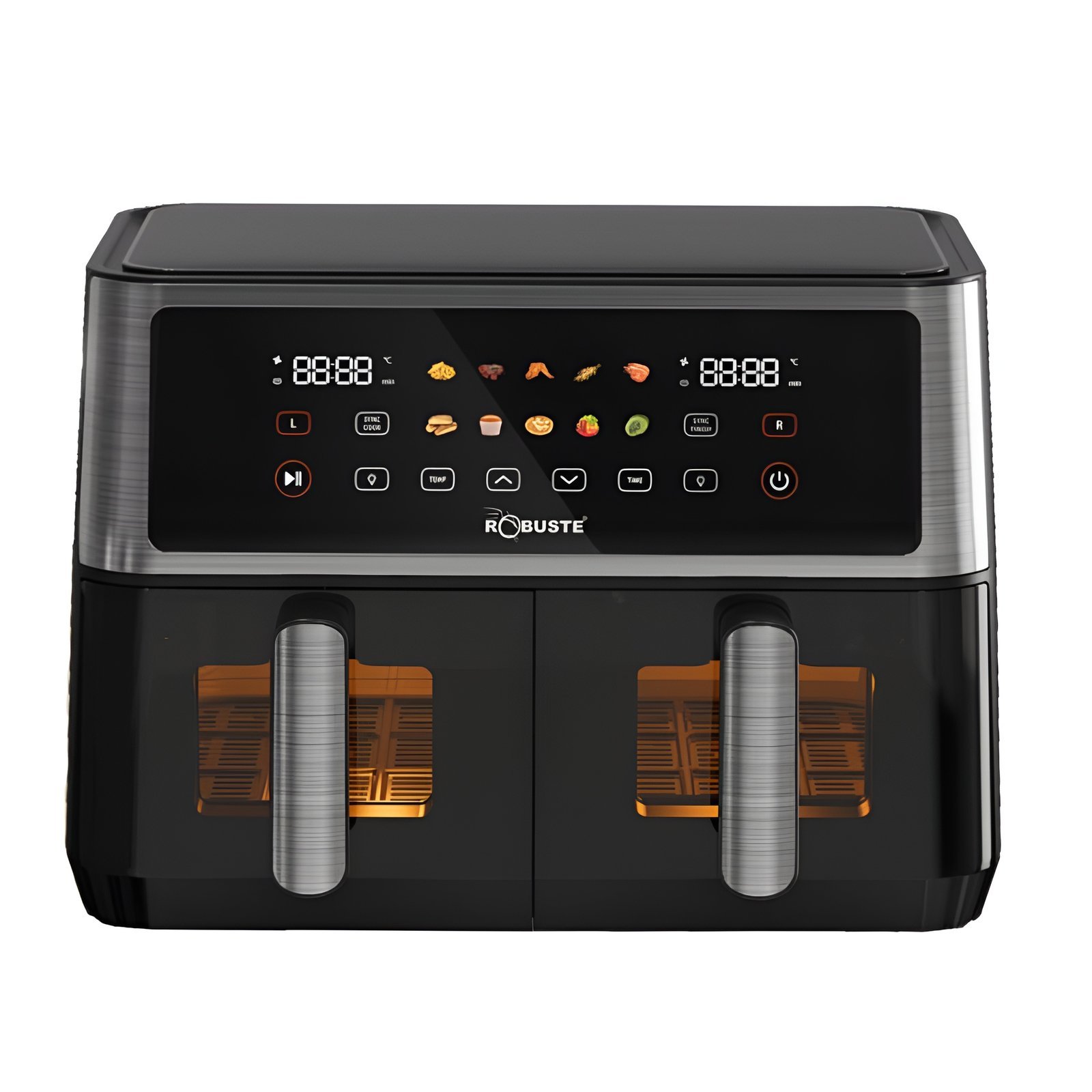 robuste-af10-air-fryer-double-panier-10l-2850w.jpg Air Fryer Robuste AF10 10L 2850W avec double panier et écran tactile