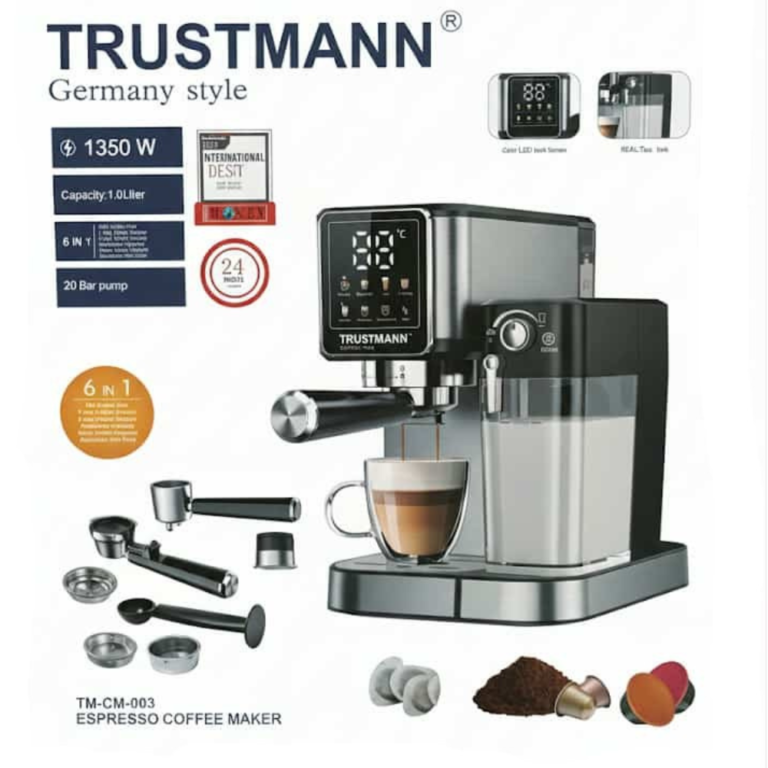 Machine à Café Expresso TRUSTMANN TM-CM-003 6 en 1 20 Bars compatible café moulu et capsules
