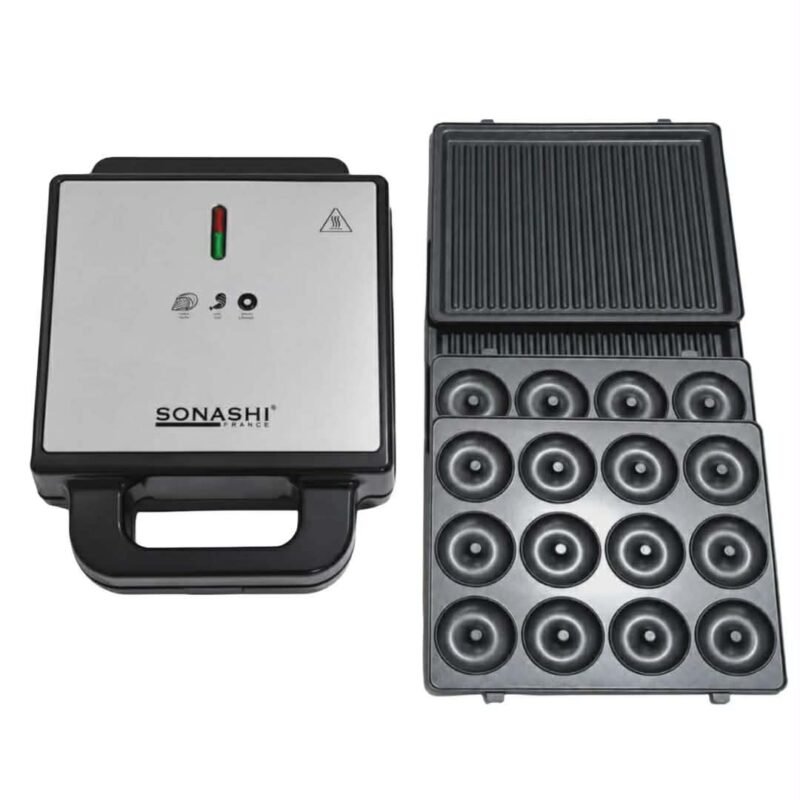 Snack Maker Sonashi SSM-882 3 en 1 1400W avec plaques pour gaufres, panini et grill