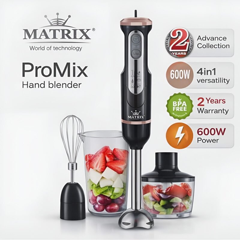 Mixeur Plongeant MATRIX ProMix 4 en 1 600W avec hachoir et fouet