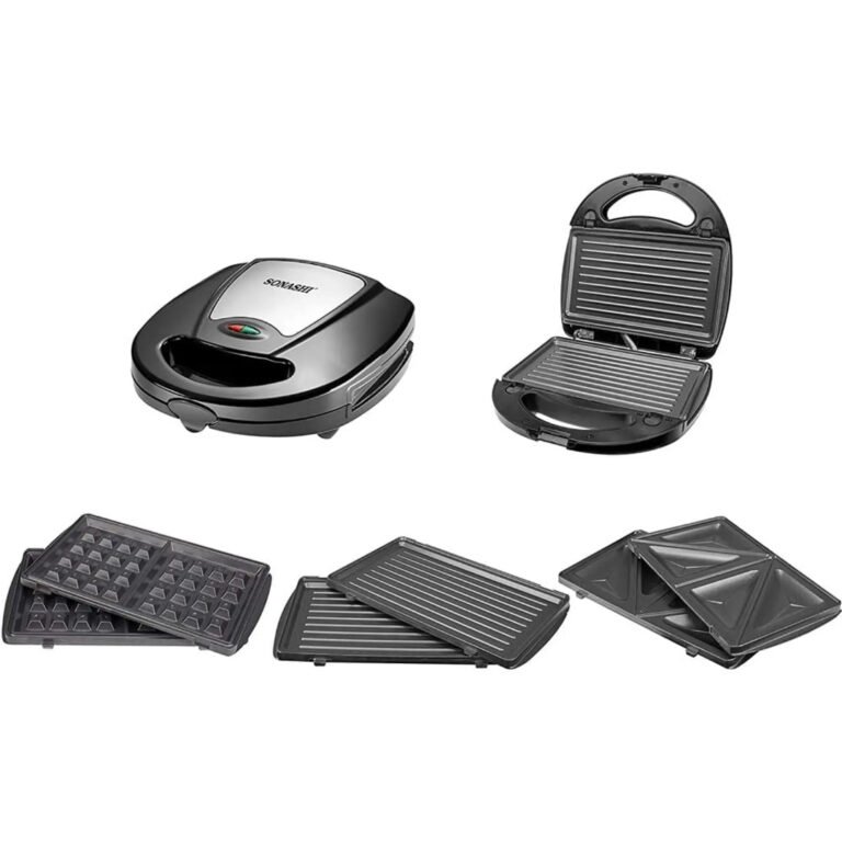 Panineuse 3 en 1 Sonashi SSM-861 avec plaques Panini, Gaufres et Donuts